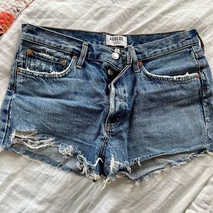 AGOLDE Parker Vintage Loose Fit Cutoff Shorts in Rock Steady